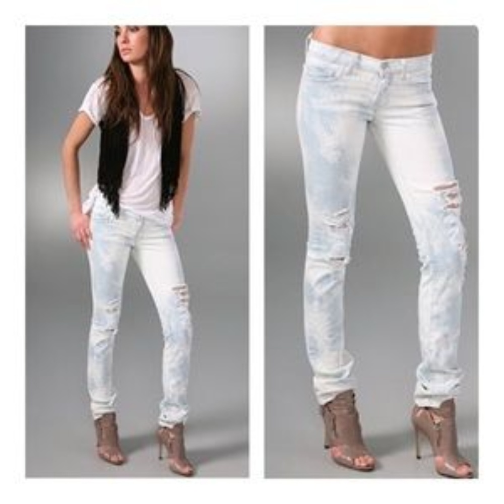 J BRAND PENCIL LEG THRASHER JEANS